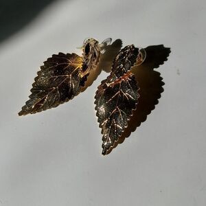 gold leaf earrings